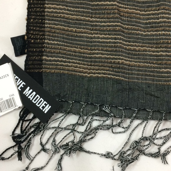 NWT Steve Madden Black, Brown and silver scarf - Picture 5 of 7
